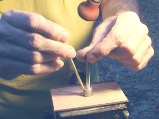 Insert bushing into block with epoxy